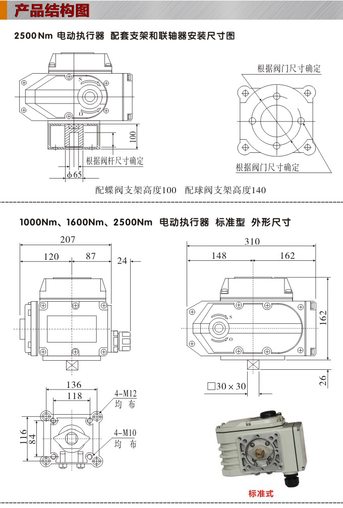 電動執(zhí)行機構(gòu),YTDG-RKB2500電動執(zhí)行器,電動頭結(jié)構(gòu)圖,標(biāo)準(zhǔn)式