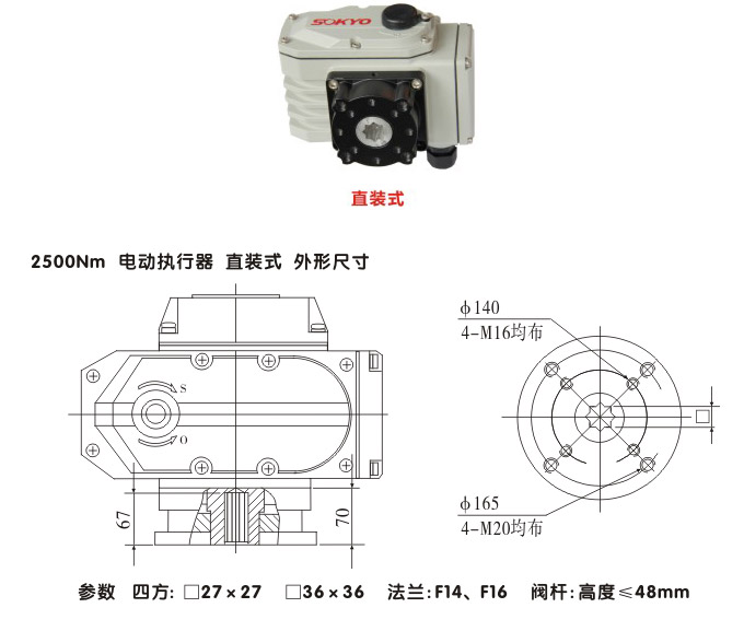 智能電動執(zhí)行器,YTDZ-RS2500智能電動執(zhí)行機構結構圖,直裝式