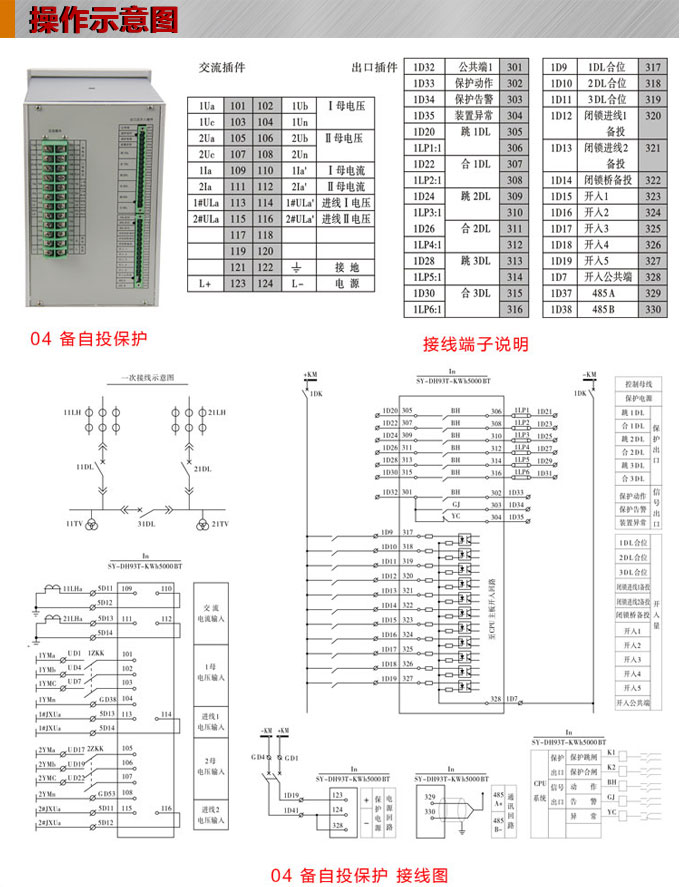 備自投保護(hù),DH93備自投保護(hù)裝置,備自投操作示意圖