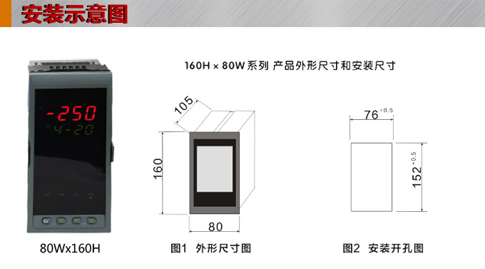 數(shù)顯控制儀，DT320智能單回路數(shù)顯表，單回路數(shù)顯控制儀安裝示意圖