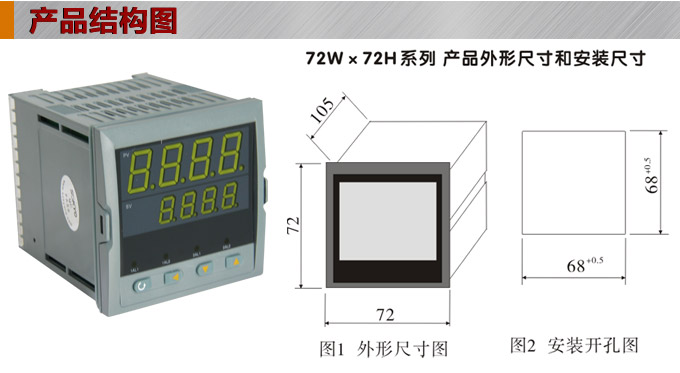 數(shù)顯控制儀，DT407智能雙回路數(shù)顯表，雙回路數(shù)顯控制儀產品結構圖