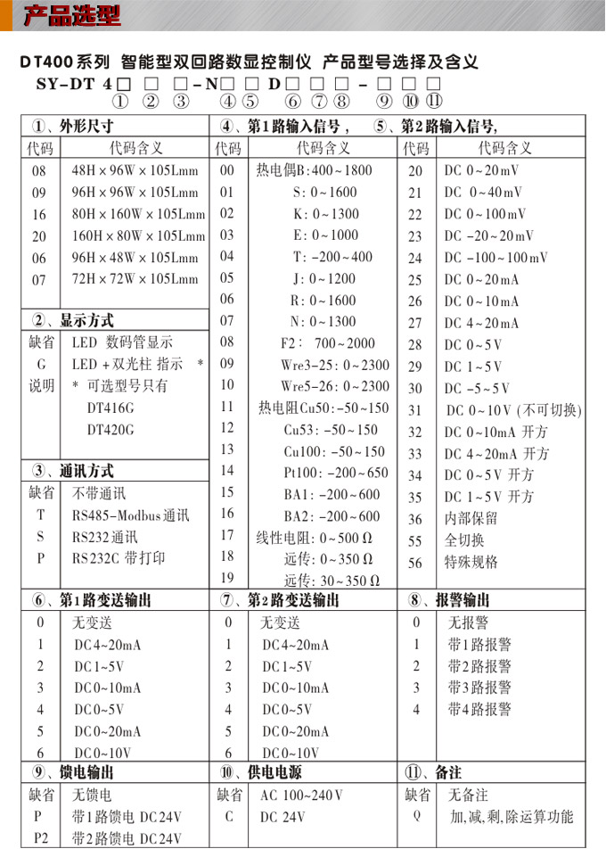 數(shù)顯控制儀，DT406智能雙回路數(shù)顯表，雙回路數(shù)顯控制儀產(chǎn)品選型