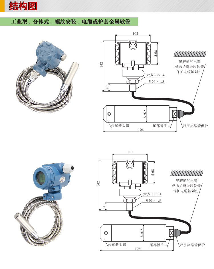 法蘭液位變送器,PS7300R法蘭式液位計結構圖